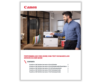 PERFORMING AN E-RDS (UGW) COM-TEST ON IMAGECLASS DEVICES IN USER MODE
